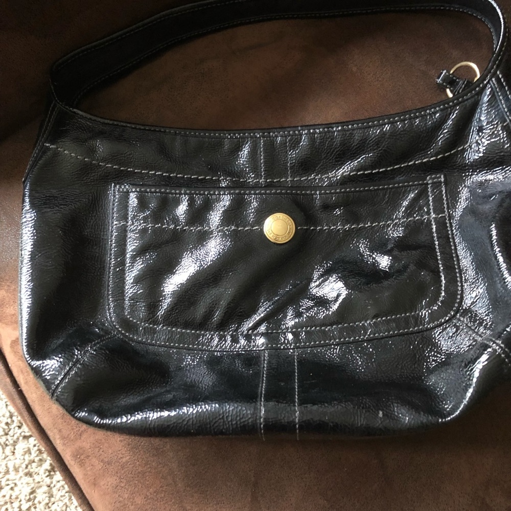 Coach Black patent leather bag.